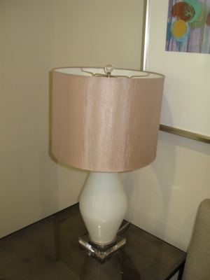 2 Glass side tables, 2 table lamps and floor lamp - 2
