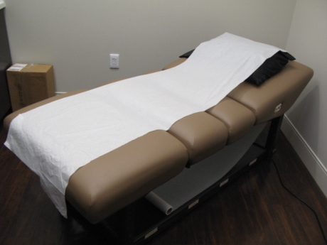 Room D115 Pod Exam,; Oakworks Leather Massage Table